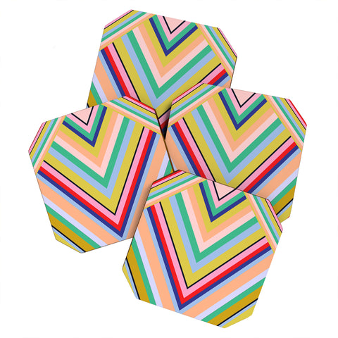 Juliana Curi Stripes Rainbow Coaster Set