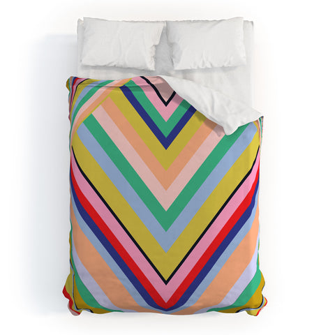 Juliana Curi Stripes Rainbow Duvet Cover