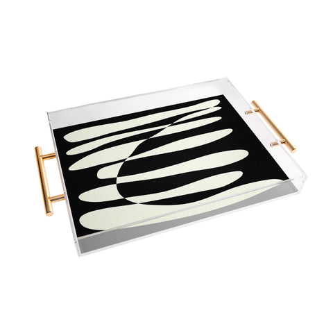 June Journal Abstract Composition in Black Acrylic Tray
