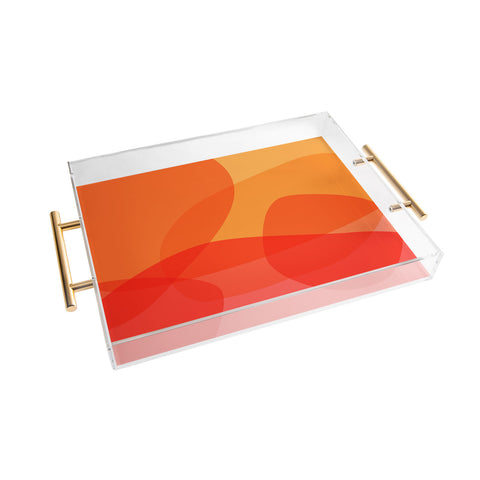 June Journal Abstract Warm Color Shapes Acrylic Tray