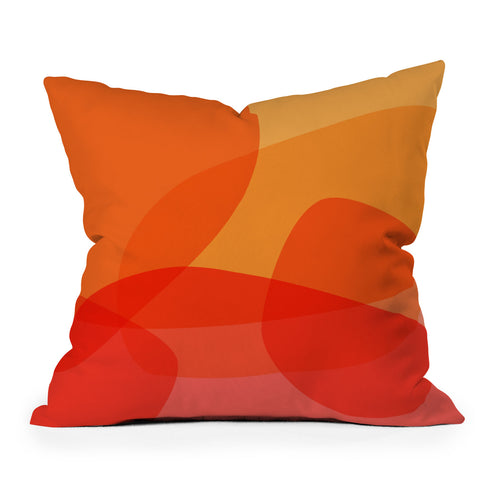 June Journal Abstract Warm Color Shapes Outdoor Throw Pillow