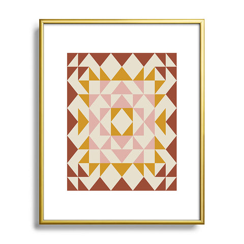 June Journal Autumn Quilt Metal Framed Art Print
