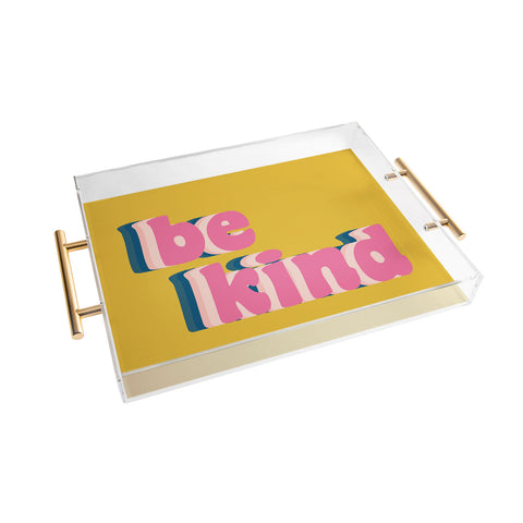 June Journal Be Kind in Yellow Acrylic Tray