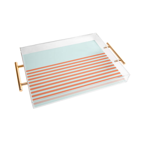 June Journal Beach Stripes 1 Acrylic Tray