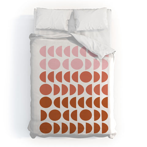 June Journal Blush and Terracotta Circles Duvet Cover