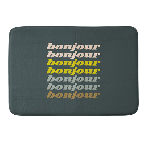 June Journal Bonjour in Pretty Pastels Memory Foam Bath Mat