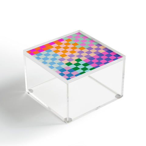 June Journal Checkerboard Collage Acrylic Box