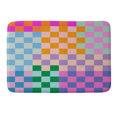 June Journal Checkerboard Collage Memory Foam Bath Mat