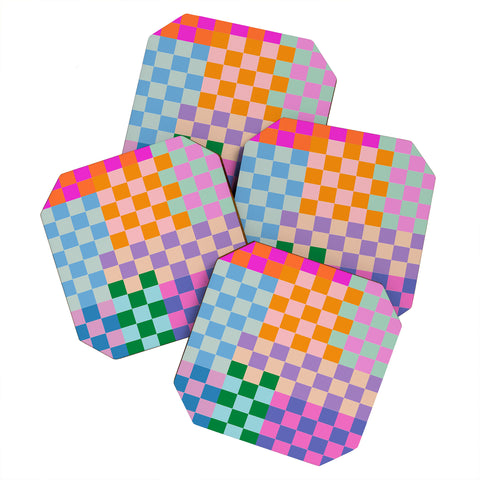 June Journal Checkerboard Collage Coaster Set