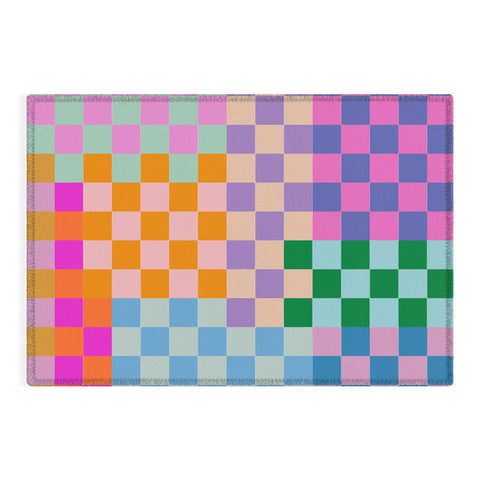 June Journal Checkerboard Collage Outdoor Rug