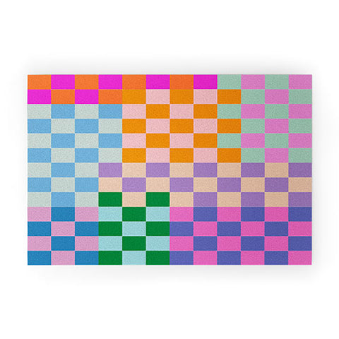 June Journal Checkerboard Collage Welcome Mat