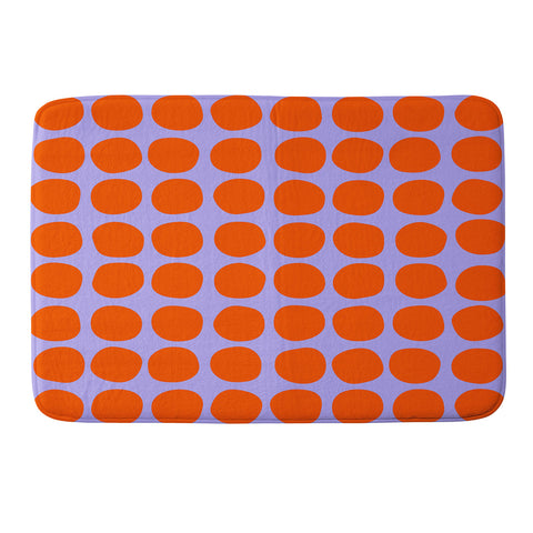 June Journal Circles in Purple and Orange Memory Foam Bath Mat