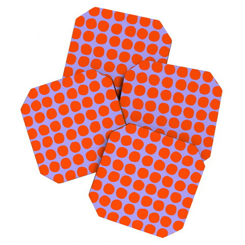 June Journal Circles in Purple and Orange Coaster Set