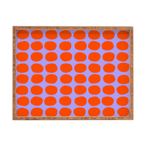 June Journal Circles in Purple and Orange Rectangular Tray