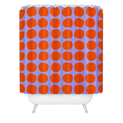 June Journal Circles in Purple and Orange Shower Curtain
