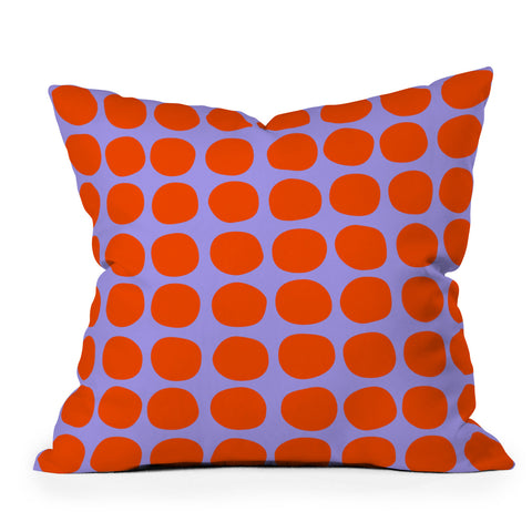 June Journal Circles in Purple and Orange Throw Pillow