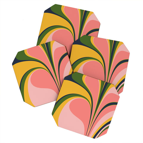 June Journal Color Swirl Coaster Set