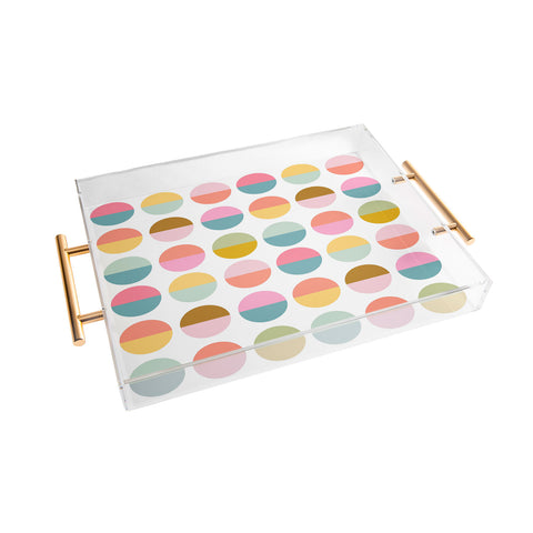 June Journal Colorful and Bright Circle Pattern Acrylic Tray