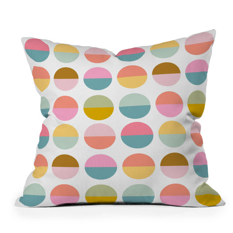 June Journal Colorful and Bright Circle Pattern Outdoor Throw Pillow
