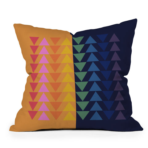 June Journal Day and Night Rainbow Outdoor Throw Pillow