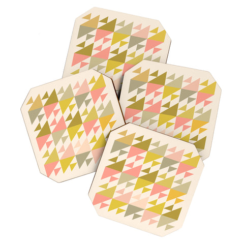 June Journal Geometric 21 in Autumn Pastels Coaster Set