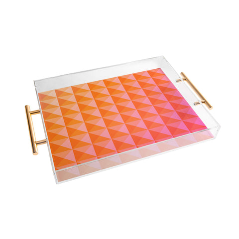 June Journal Geometric Gradient in Pink Acrylic Tray