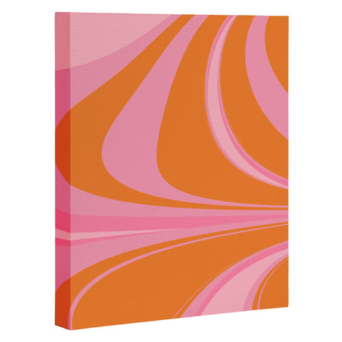 June Journal Groovy Color in Pink and Orange Art Canvas