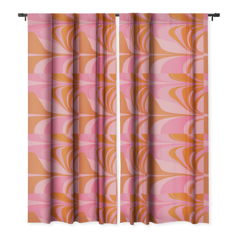 June Journal Groovy Color in Pink and Orange Blackout Window Curtain