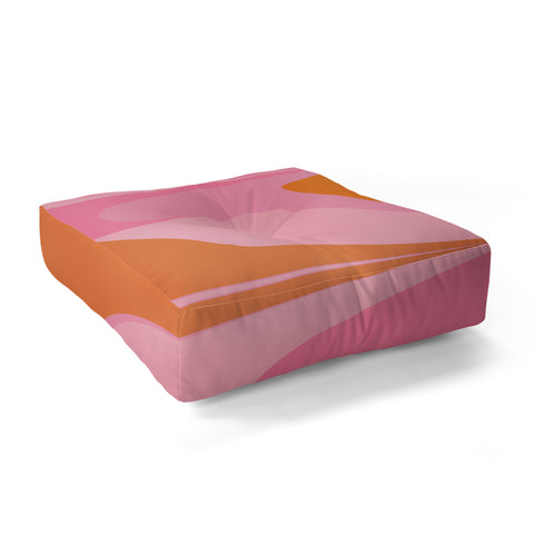 June Journal Groovy Color in Pink and Orange Floor Pillow Square
