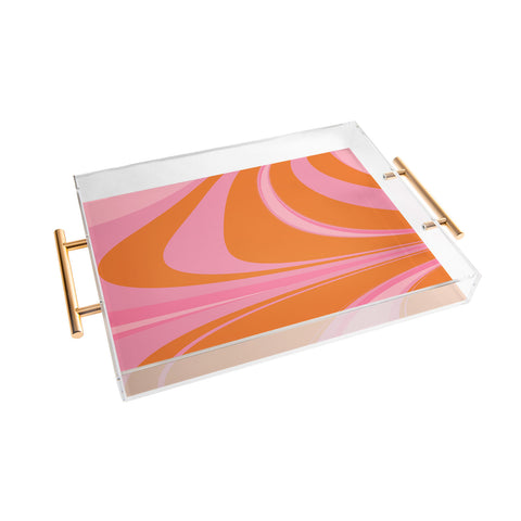 June Journal Groovy Color in Pink and Orange Acrylic Tray