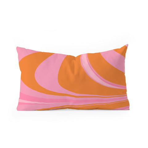 June Journal Groovy Color in Pink and Orange Oblong Throw Pillow