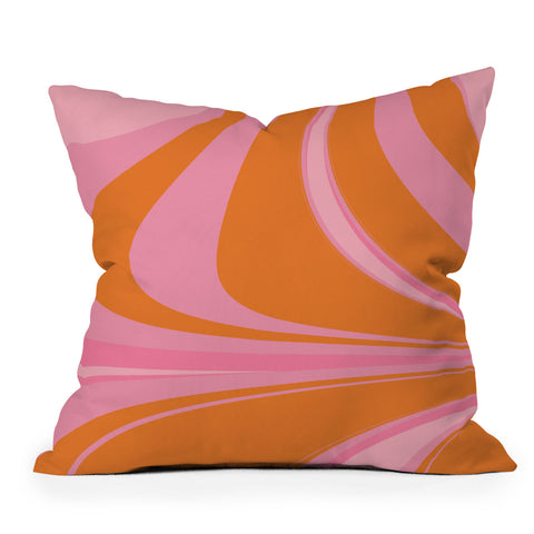 June Journal Groovy Color in Pink and Orange Throw Pillow