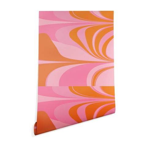 June Journal Groovy Color in Pink and Orange Wallpaper