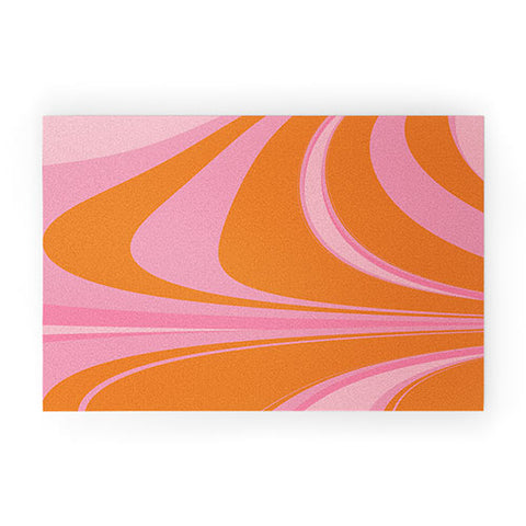 June Journal Groovy Color in Pink and Orange Welcome Mat