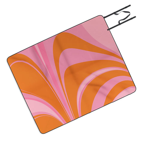 June Journal Groovy Color in Pink and Orange Picnic Blanket