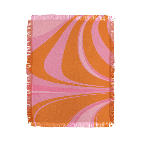 June Journal Groovy Color in Pink and Orange Throw Blanket