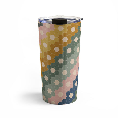 June Journal Hexagon Flowers Travel Mug