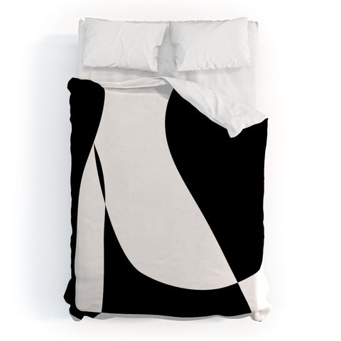June Journal Minimalist Black and White 82 Duvet Cover