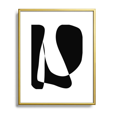 June Journal Minimalist Black and White 82 Metal Framed Art Print