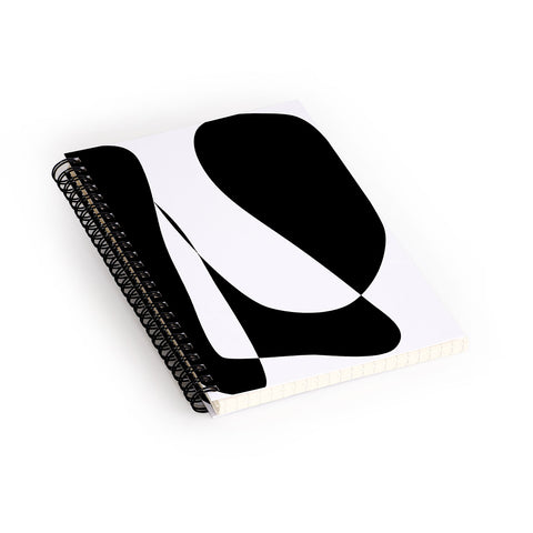 June Journal Minimalist Black and White 82 Spiral Notebook