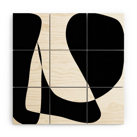 June Journal Minimalist Black and White 82 Wood Wall Mural