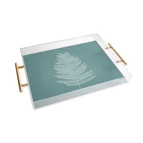 June Journal Minimalist Botanical in Teal Acrylic Tray