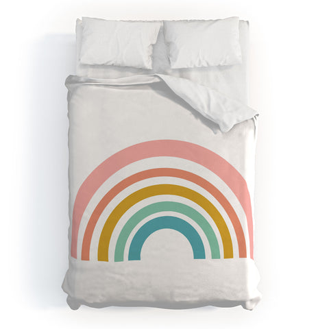 June Journal Minimalist Geometric Rainbow Duvet Cover