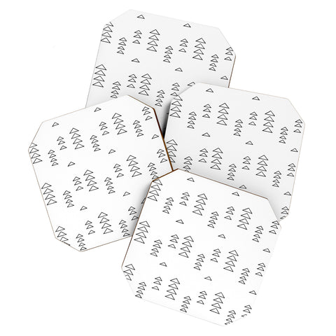 June Journal Minimalist Triangles in Black and White Coaster Set