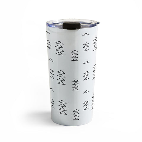 June Journal Minimalist Triangles in Black and White Travel Mug