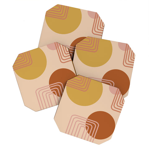 June Journal Modern Desert Abstract Shapes Coaster Set
