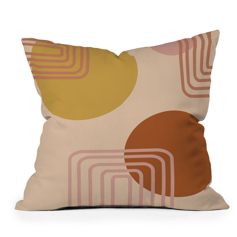 June Journal Modern Desert Abstract Shapes Outdoor Throw Pillow