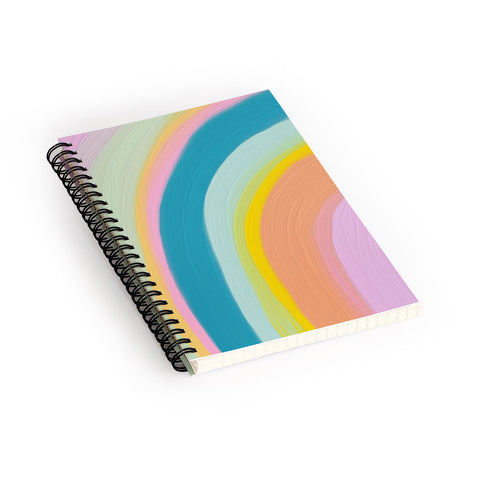 June Journal Painted Pastel Rainbow Spiral Notebook