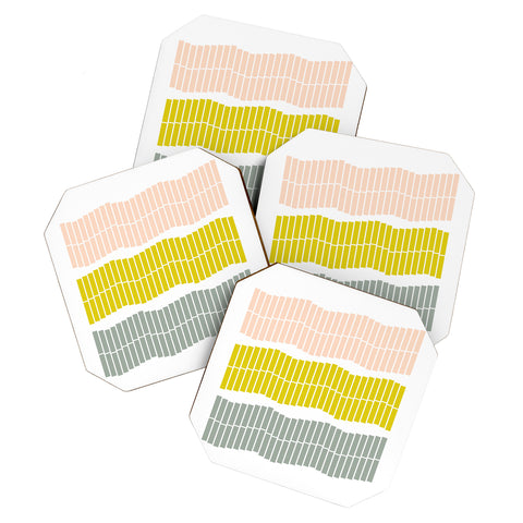 June Journal Pastel Piano Keys Coaster Set