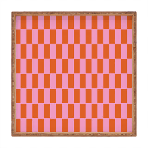 June Journal Rectangles in Pink and Red Square Tray